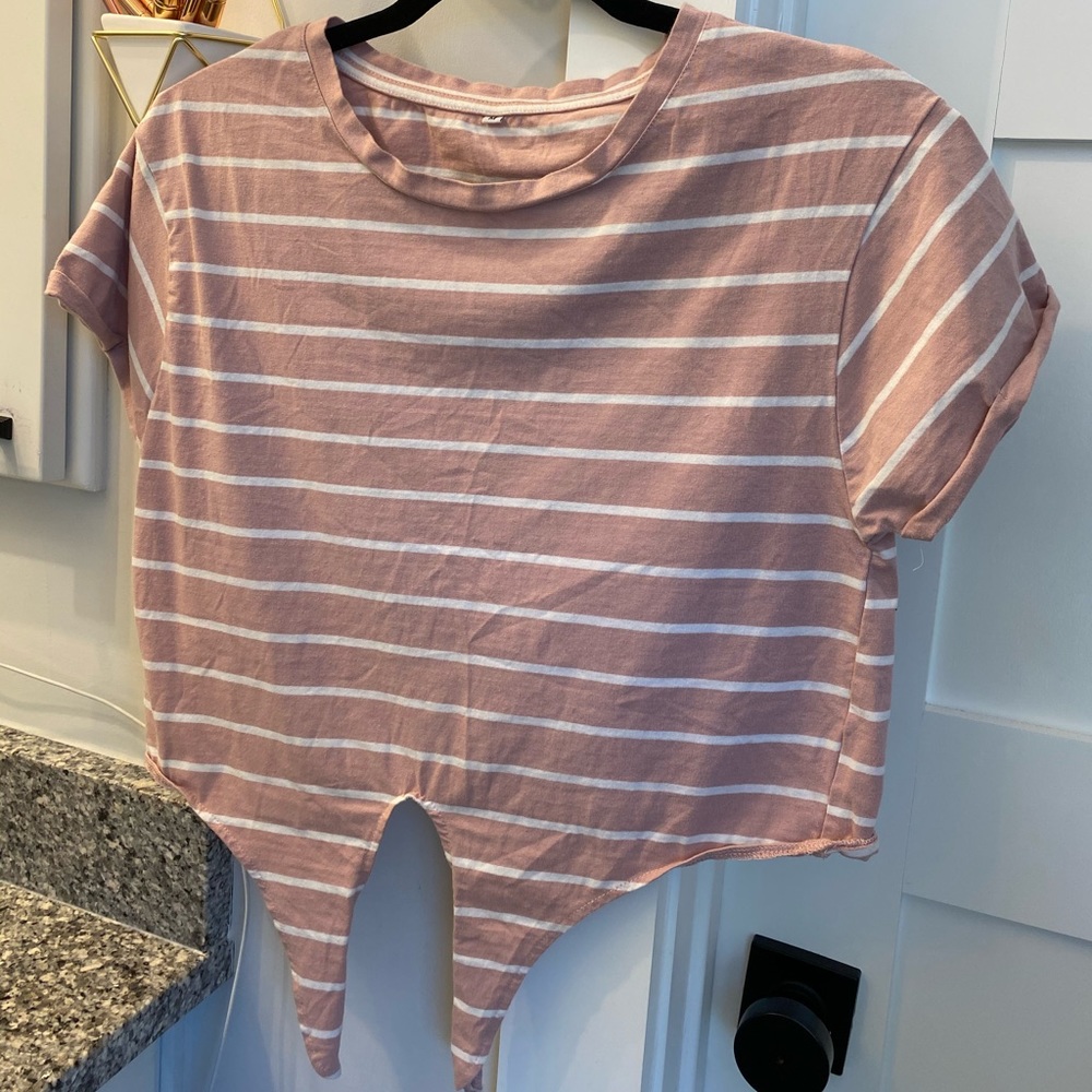 SHEIN pink crop with front tie!